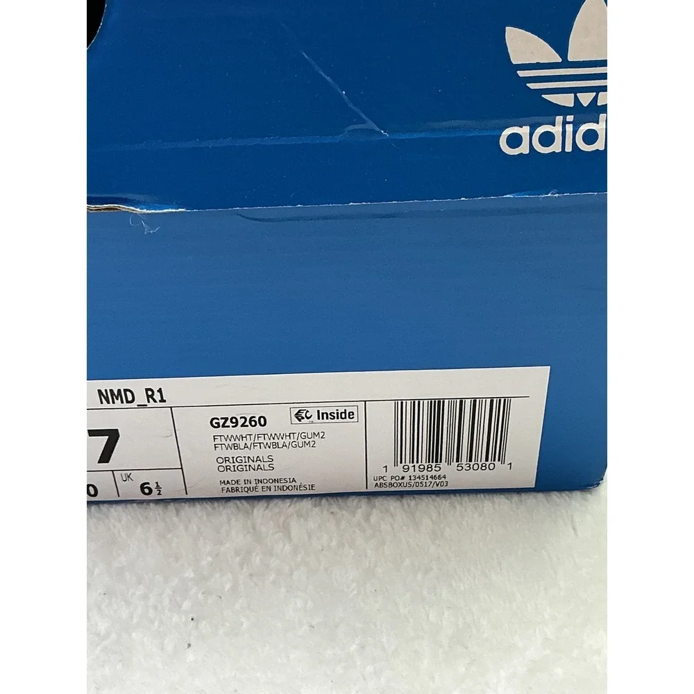 Adidas NMD_R1 Mens Sneakers White Gum GZ9260 Low Top Mesh‎ Running Shoes Size 7